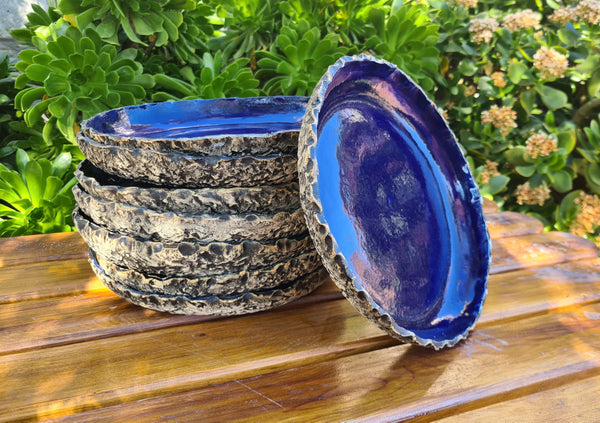 Caveware - Marine Blue - 8 Pasta Plates