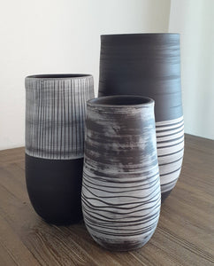 matte black ceramic pottery vases