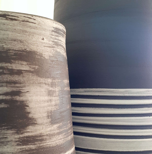 matte black ceramic pottery vases