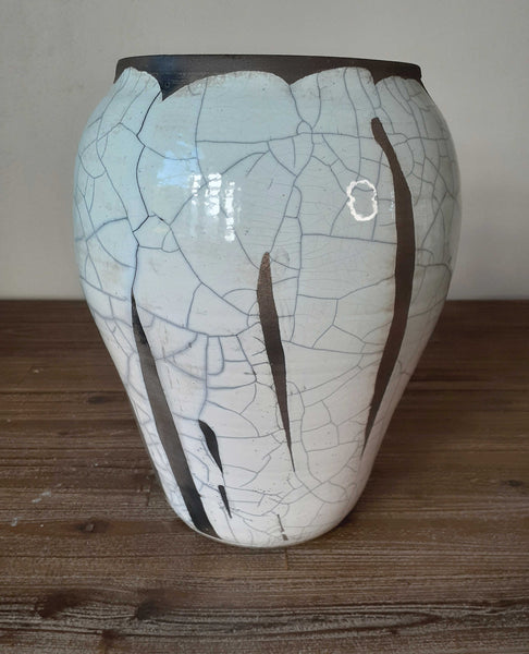 glazed raku clay cracked pottery ceramics vase cape town