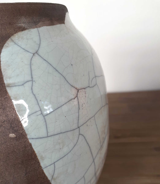 glazed raku clay cracked pottery ceramics vase cape town