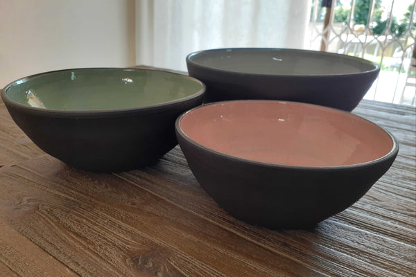 ceramic matte black dish bowls