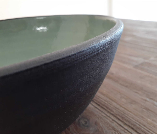 ceramic matte black dish bowls