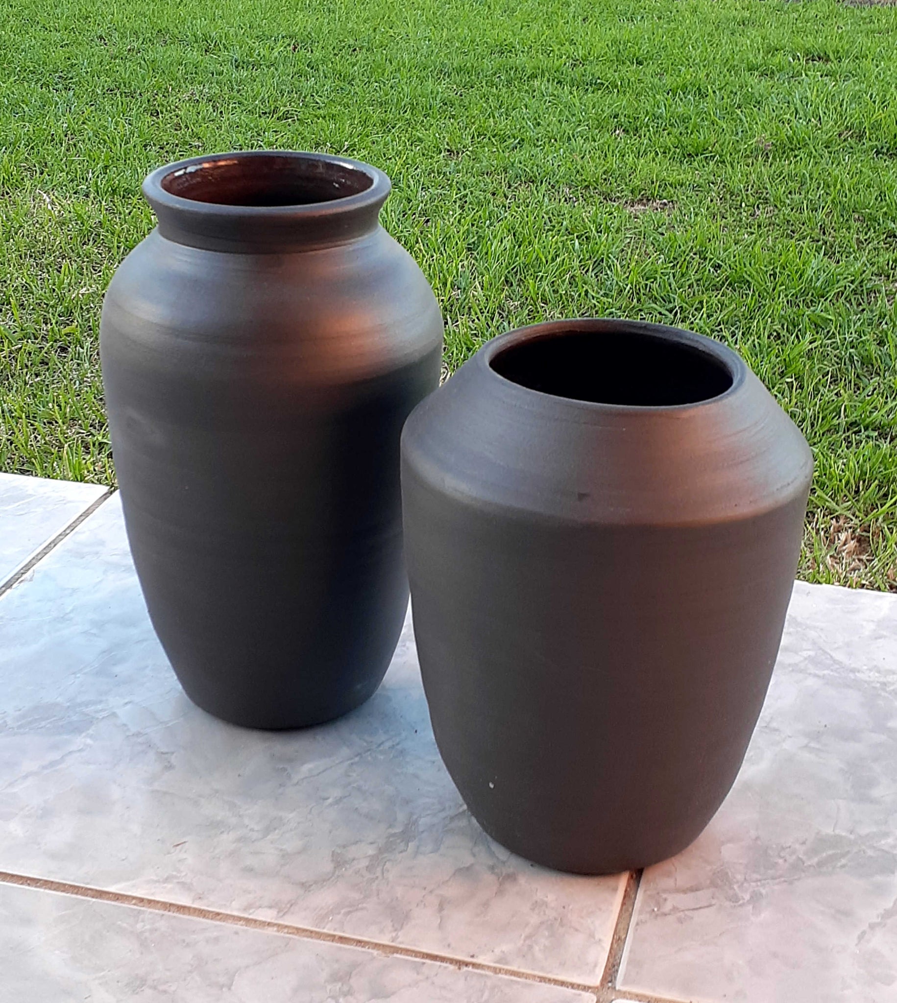 Matte Black vases - duo