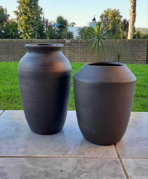 Matte Black vases - duo