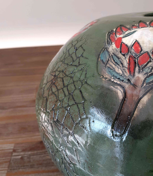 glazed raku clay cracked pottery ceramics vase cape town