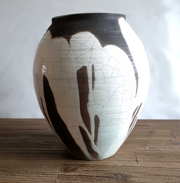 glazed raku clay cracked pottery ceramics vase cape town