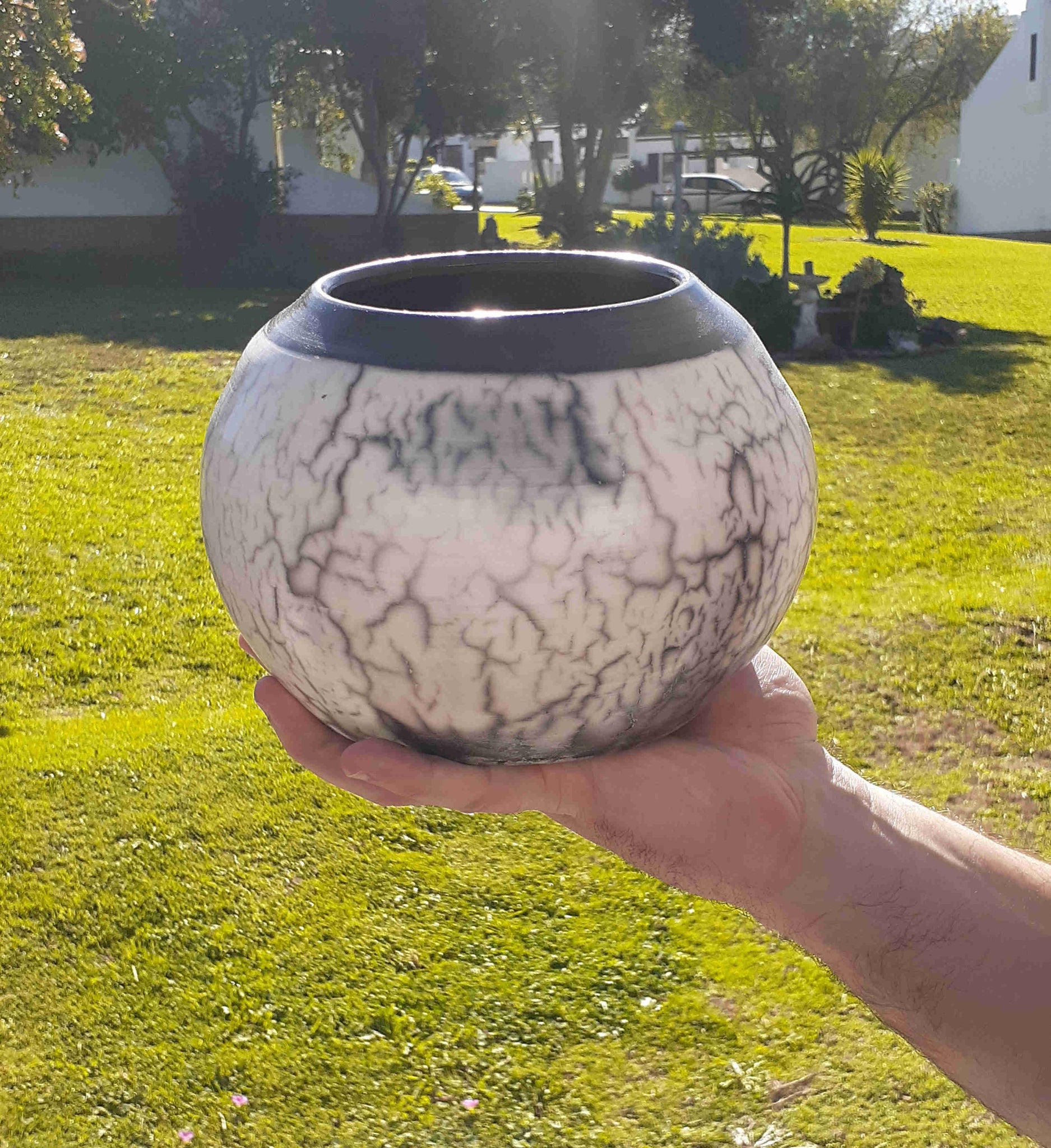 raku ceramic vase organic pottery