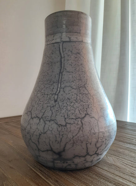 naked raku ceramic pottery vase grey