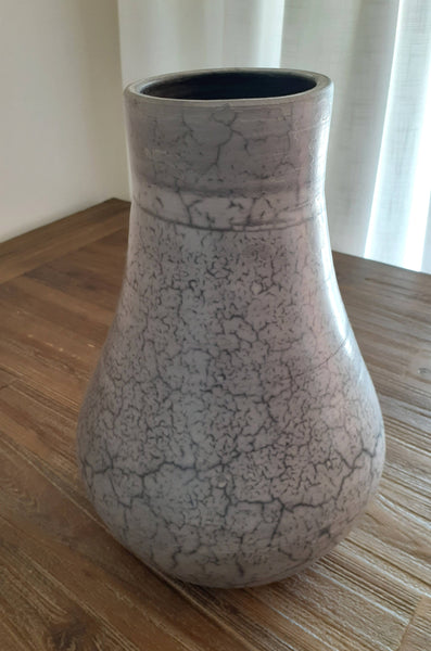 naked raku ceramic pottery vase grey